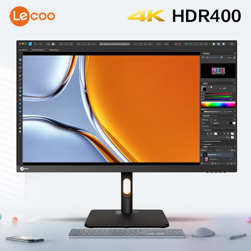 联想(Lenovo) M2721PL 27英寸4K显示器超高清IPS三微边广色域HDR400 Type-C65W TUV认证 旋转升降电脑屏 内置音响